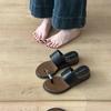 Vintage New Monsoon Fairy One-word Slippers 2025 Beach Sandals Cover Toe Open-toe Metal Buckle French