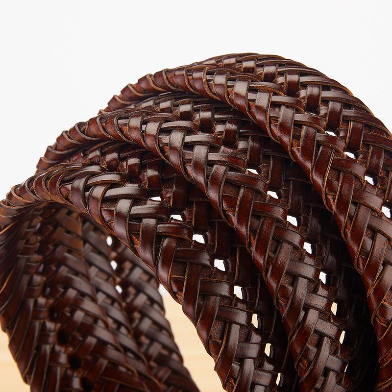 Мужской ретро полый ремень из натуральной кожи с пряжкой-штифтом