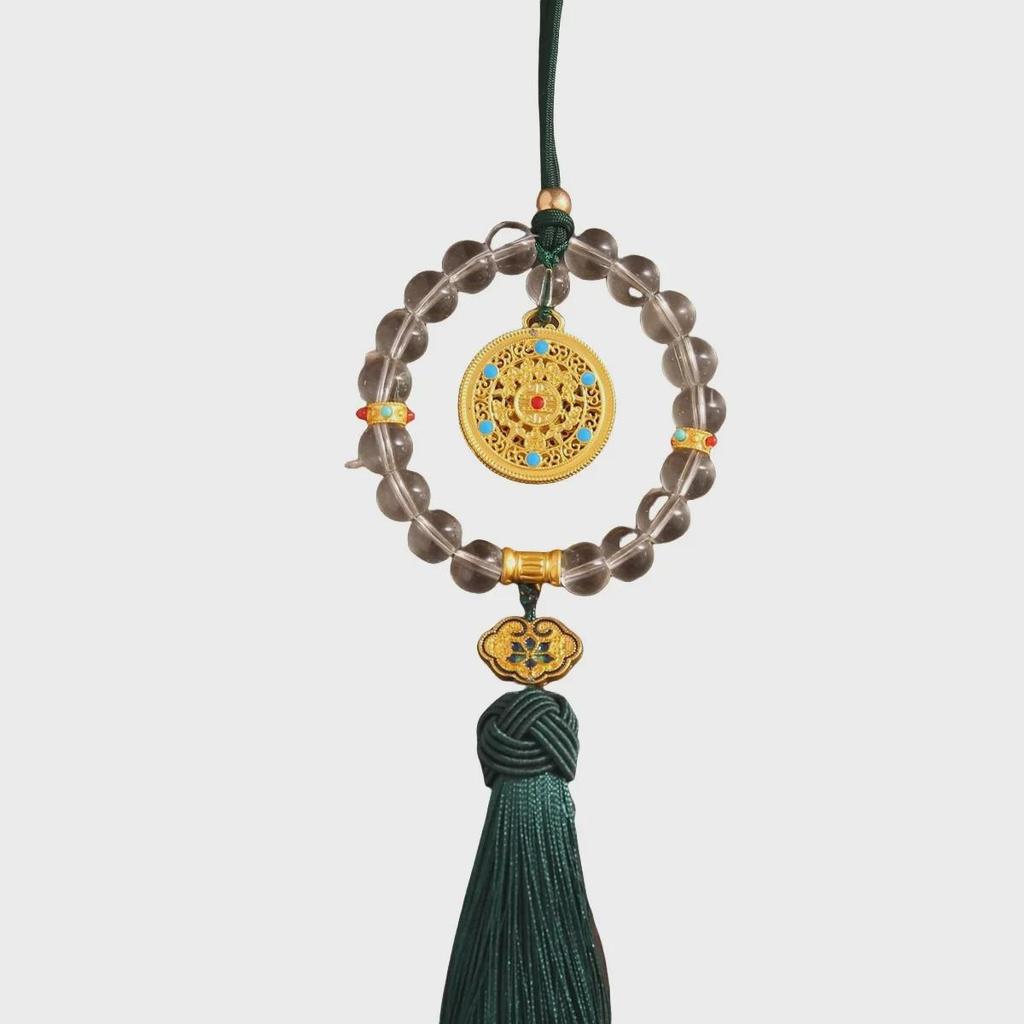 Подвеска из сплава в китайском стиле с гальваническим покрытием для автомобиля с полым древним компасом