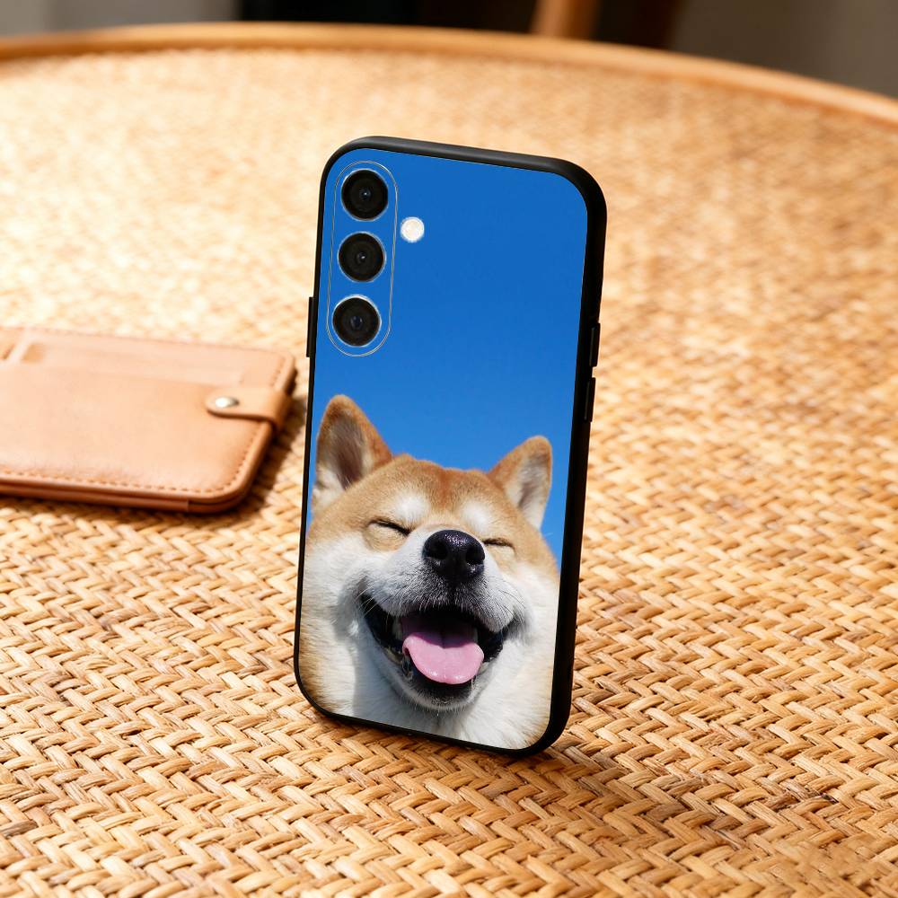Милый чехол для телефона с изображением собаки Сиба-ину для Samsung A73,72,71,A52,51,40,41,A22,A32,31,A13, Мягкий черный корпус
