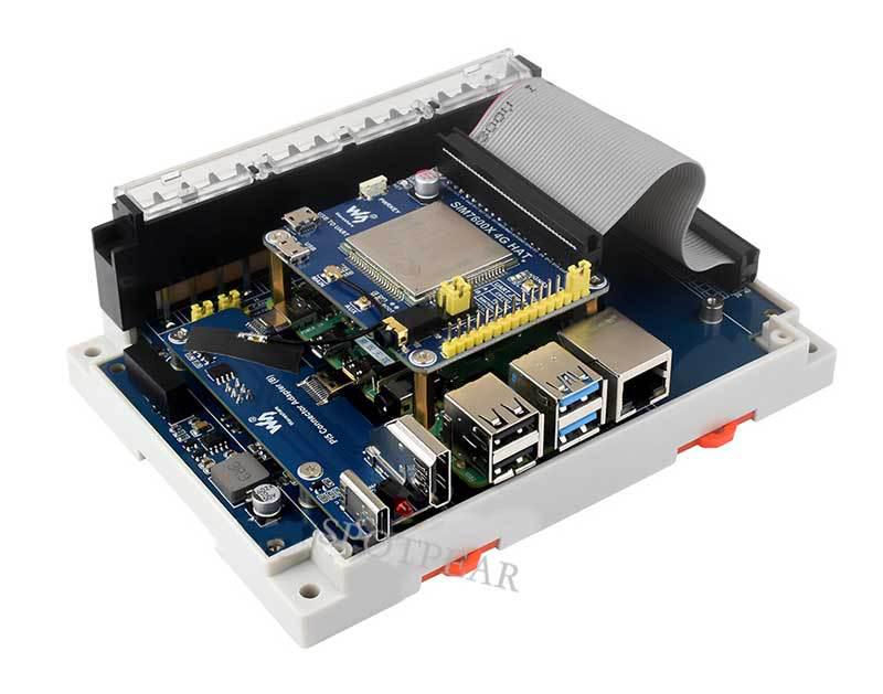 Raspberry Pi 4B/5 Industrial Expansion Board: RS232, RS485, CAN, CANFD with Housing
