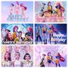 Декорация для дня рождения девочки в стиле K-pop, фон, розовые демоны, принадлежности для дня рождения детей, украшение, баннер, фотофон
