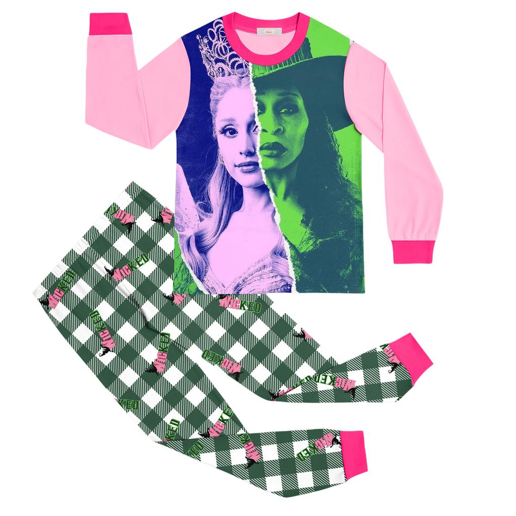 Детский модный костюм юбка топ с круглым вырезом и длинными рукавами брюки