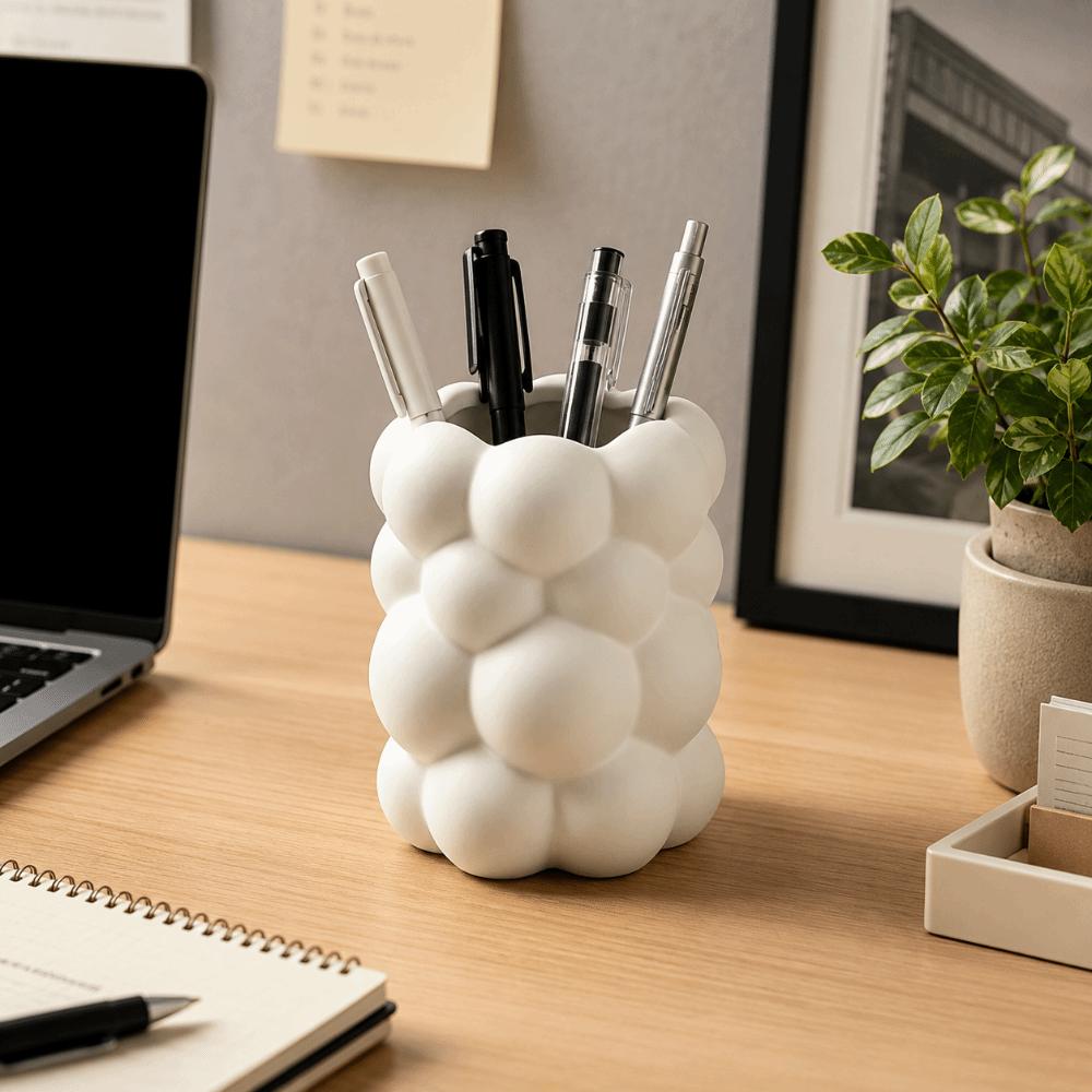 Cloud-shaped Pencil Holder 3D Printed Makeup Brush Storage Desktop Organizer Office Desktop