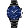 Wis Steel Strap Watch, Men'S Stainless Steel Three-Eye Calendar Quartz Alloy Watch