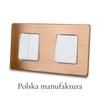 Włącznik światła potrójny biały jednobiegunowy stal szczotkowana pvd copper