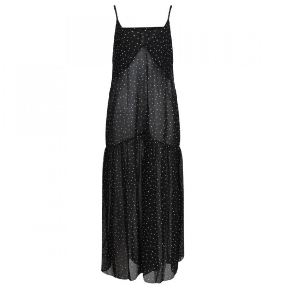 Shop Women Dotted Sheer Layered Long Dress Ntt Wdr 21278 Black