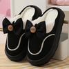 Women's Warm Home Slippers Cute Autumn Winter New Arrival Bow Thick Plush Non-Slip Soft Slippers Bedroom Platform Ladies Slides