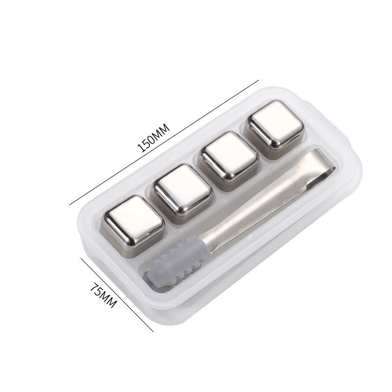 Набор кубиков льда из нержавеющей стали 2/4/6/8/12 шт. Многоразовые охлаждающие камни для виски, вина, охлаждающие кубики, охлаждающие камни, барный инструмент для вечеринок