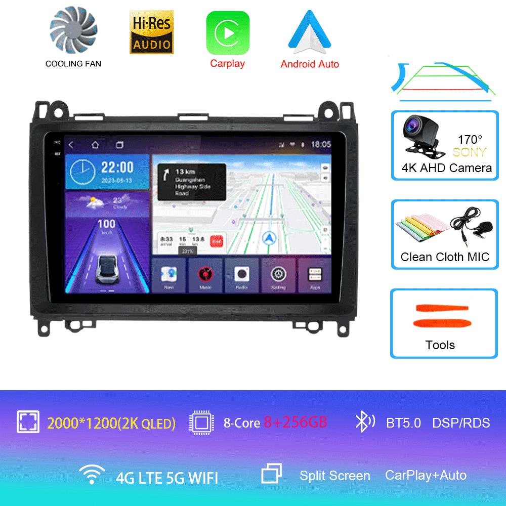 Видеоплеер Android 14 9'' для Mercedes Benz B200 Sprinter W906 W639 AB Class W169 W245 Viano Vito Car Radio Multimedia GPS DVD