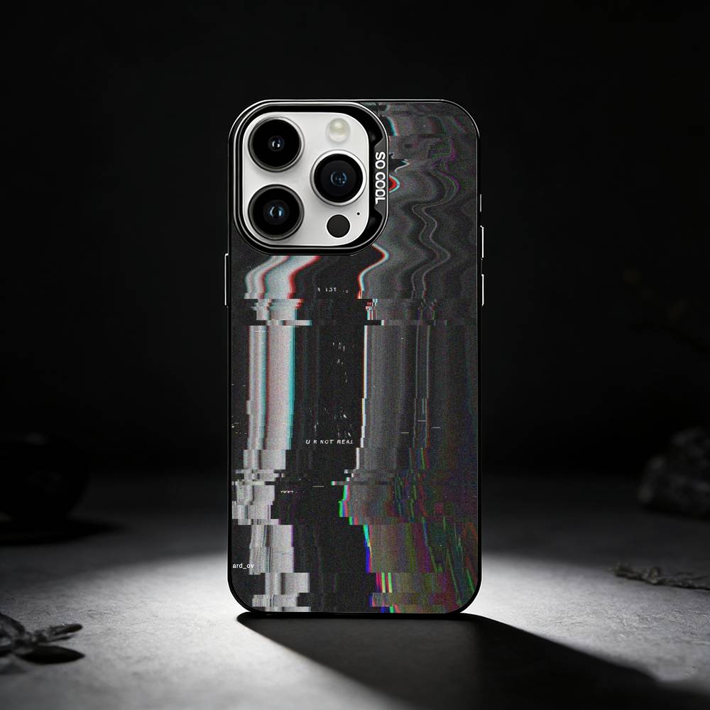 No Signal TV ART Phone Case For iPhone 17,16,15,14,13,12,11 Plus,Pro Max,XS,Colored silver phone case