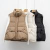 Autumn and Winter Down Vest Sleeveless Thermal Stand-up Collar Simple Versatile Duck Down Vest Women's Jacket Winter
