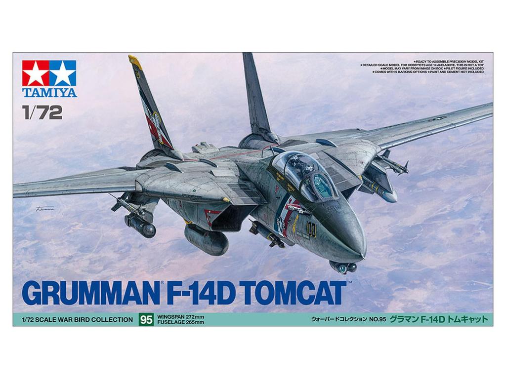Tamiya Коллекция Warbird 95 Пластиковая модель Grumman Tomcat 60795 1/72 Нет. F-14D (Самолет)