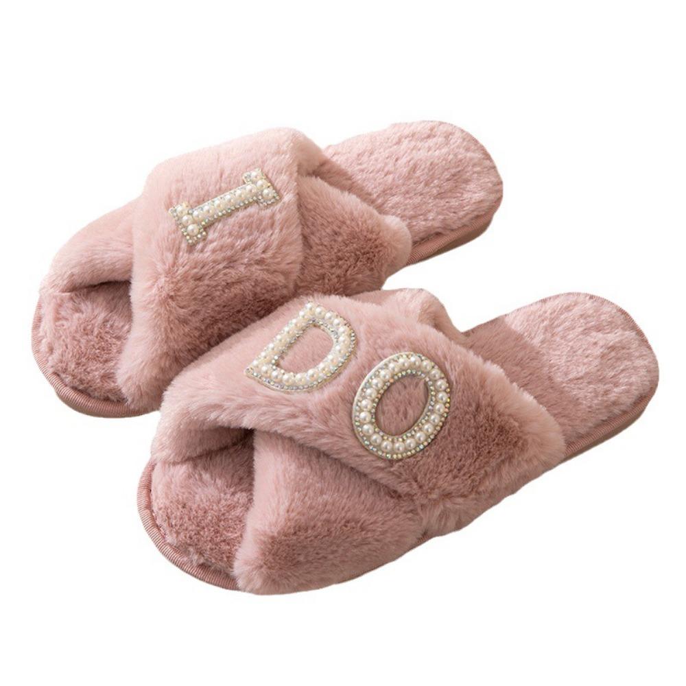 Warm Slippers Women Winter Indoor Home Anti Slip Cotton Slippers with Added Plush Slippers Dames Muiltjes Chanclas Mujer