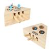 Wooden Cat Hunt Toy Catch Bite Indoor Funny Teasing With 3/5-holed Mouse Holes Pet Hit Hamster Cat Catching Mouse Pet Supplies Interactive Puzzle Toys