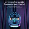 Car FM Transmitter Dual USB PD Type C Fast Car Charge Ambient Light Bluetooth 5.0 Handsfree External Microphone Car FM Modulator