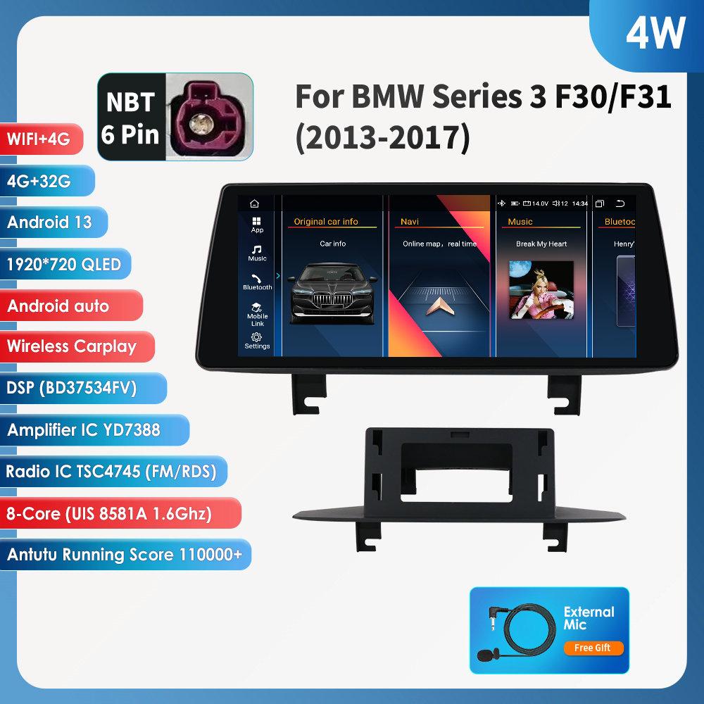 OSSURET 10,25" Android 13 Автомагнитола для BMW 3 F30 F31 2013-2017 NBT Авторадио 4G Carplay Мультимедийный проигрыватель интеллектуальных систем автомобиля Авто 4G RDS