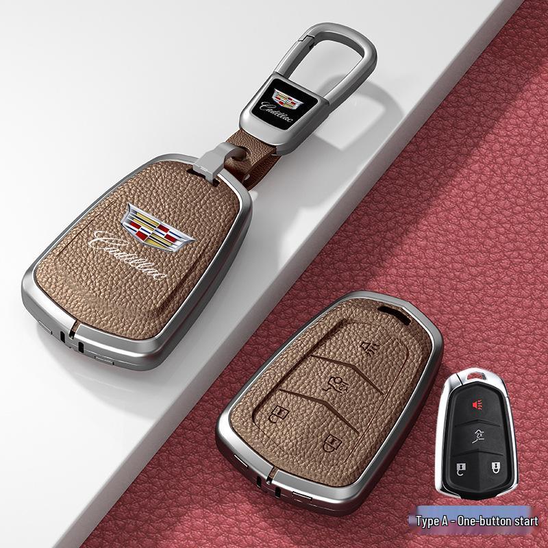 Кожаный чехол для ключа для Cadillac XT5/CT6/XT4/XTS и ATSL – Унисекс-дизайн с пряжкой