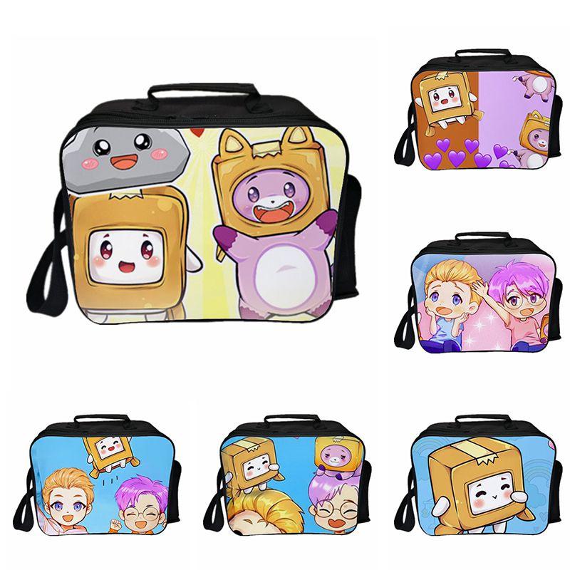 Lankybox Insulated Lunch Box Bag For Kids With Large Capacity And Adjustable Strap For Outdoor Fun