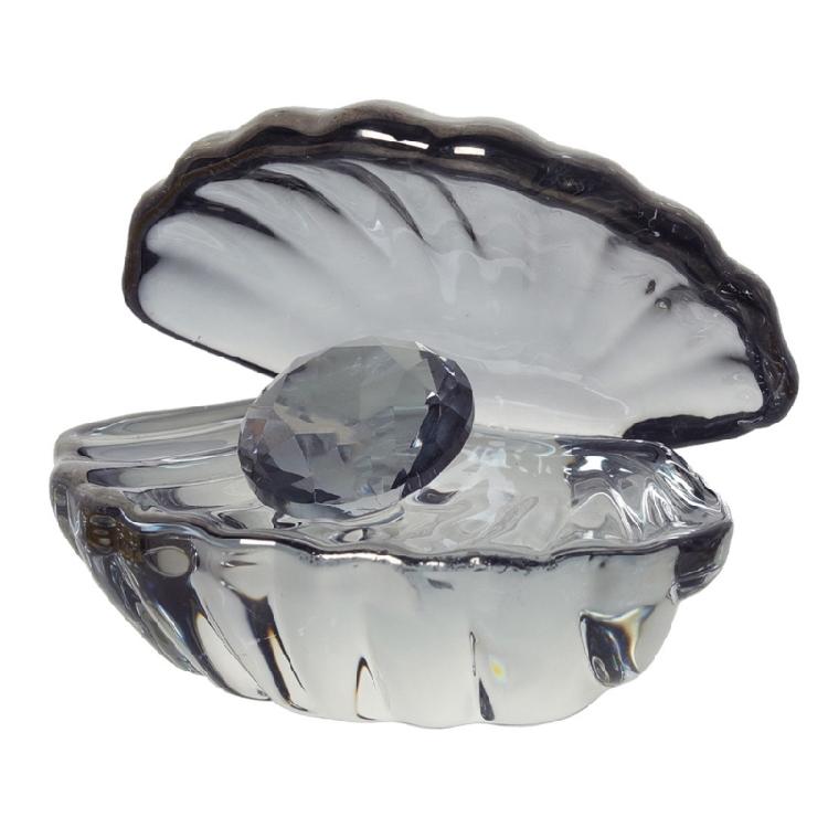 Lovely Crystal Pearls Seashells Centerpieces With Pearls Accent Handmade Shell Statue Home Decoration