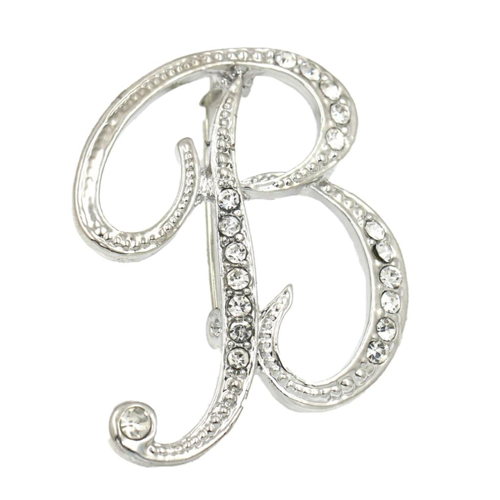 English Letter Brooch With Water Filled Diamond Alloy Chest Flower, Clothing Accessory Pin