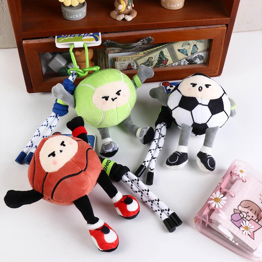 Basketball Baseball Basketball Plush Toy Keychain Football Plush Key Ring Female Lady Girl