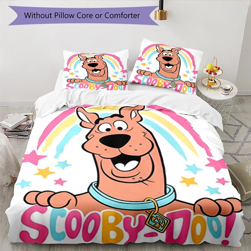3 шт. Комплект постельного белья Scooby-Doo Пододеяльник на молнии Включает 1 пододеяльник и 2 наволочки, Мягкий и удобный для всех сезонов.