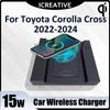 Wireless Car Charger Qi 15W Fast Charging Pad for Toyota Corolla Cross XG10 2022-2024 Car Accessories Wireless Charger Center