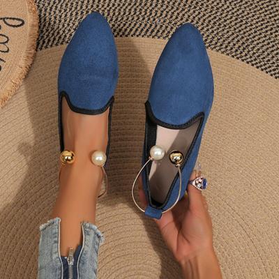 Мода 2024 года, мягкая подошва, заостренный носок, модная повседневная обувь для женщин, осень и зима, новый стиль, удобные одинарные туфли без застежек