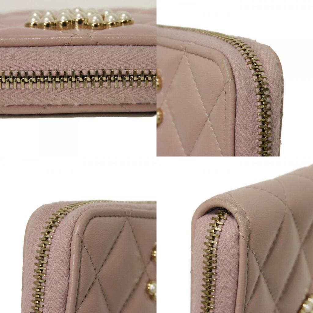 Б/у 10097 Кошелек для монет на молнии Coco Pearl AP3811 7943 COCO Mark CC Mark Точки Рандомный Мателье Розовый Бежевый Женский из Японии