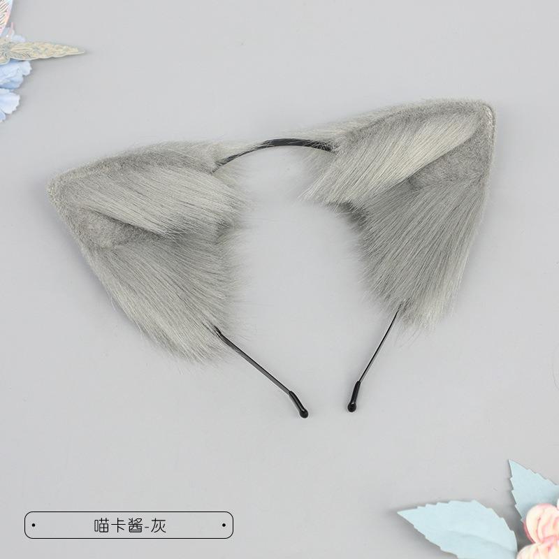 Handmade cute plush animal cat ear headgear fox ear party headband simulation animal ear hair accessories