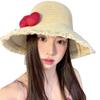 Breathable Woman's Straw Hat Elegant Lace Brim Sunshade Cap Vacation Big Bowknot Sun Hat  Beach
