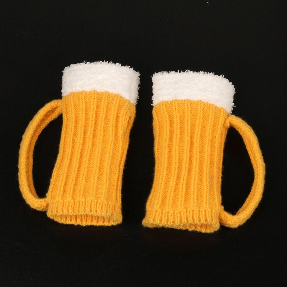 Knitted Beer Lovers Hairline Cap Creative Beer Cup Gloves Funny 3D Beer Cup Hat Boy
