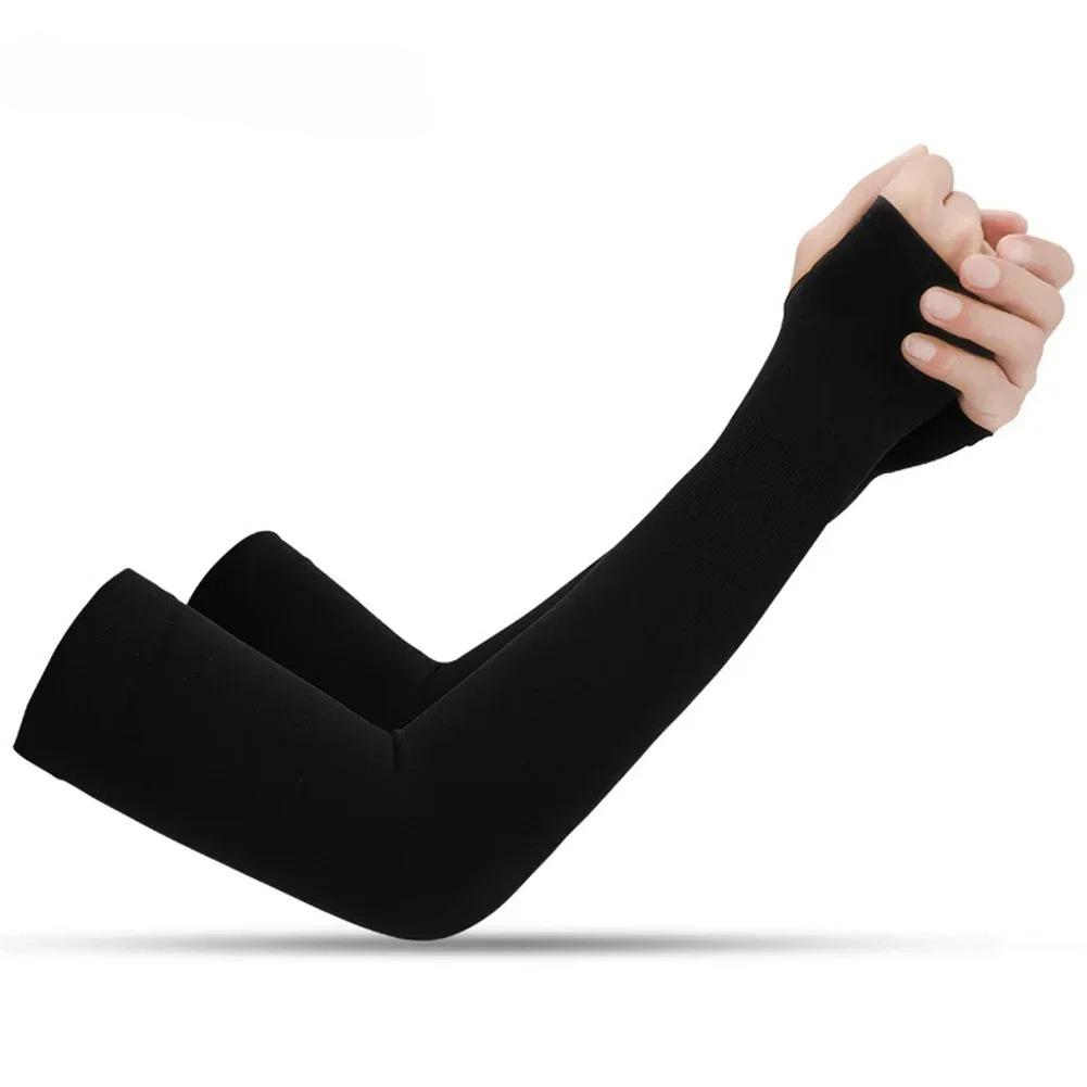 Universal UV Protection Arm Sleeves with Thumb Hole for Summer Sports Golf Hiking Cooling Breathable Unisex Sun Block Sleeves
