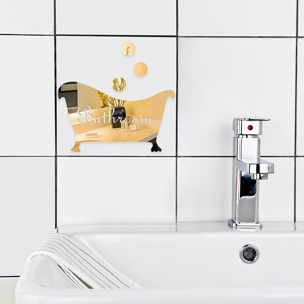 Декали Украшение для дома Табличка на дверь ванной комнаты Зеркальная поверхность Знак входа в туалет Наклейка на стену