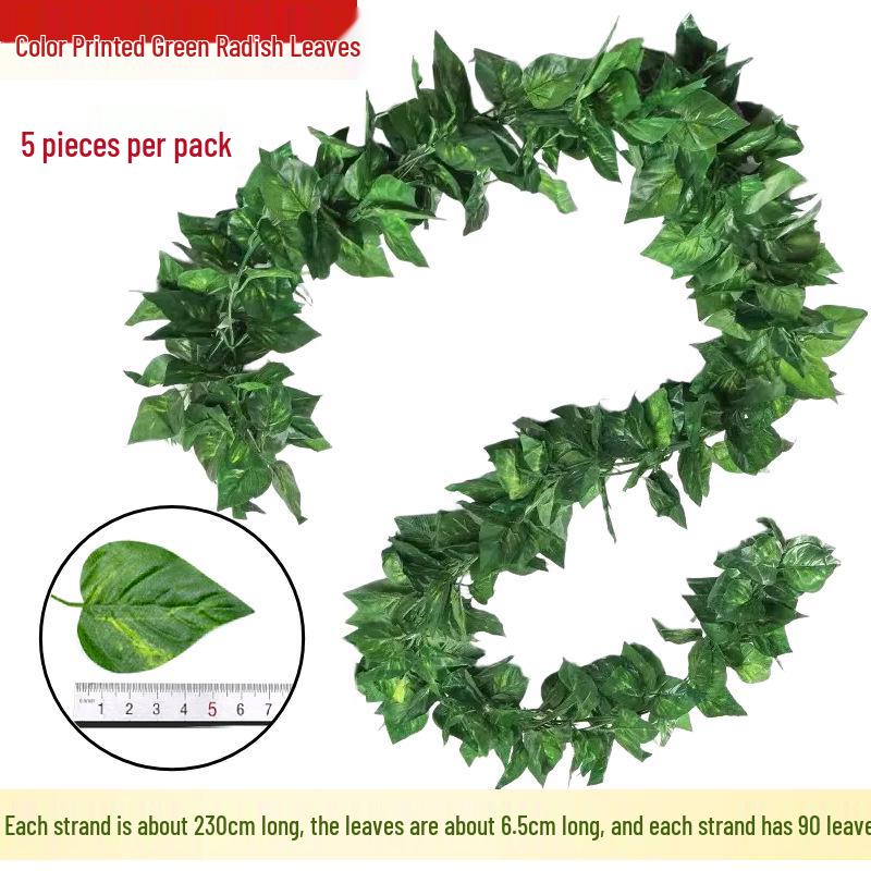 Набор из 90 шт. Декорация из зеленой лианы для подвешивания в помещении и на балконе