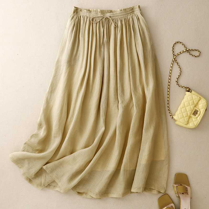 Свободная двухслойная юбка с эластичной талией и широкими штанинами