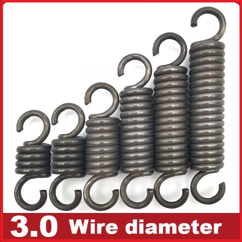 Spring Steel Single Hook Spring Tension Spring Wire Dia 3.0mm Outer Dia 16/20/25mm Length 50/100/110/120/130/150/160/180/200/280