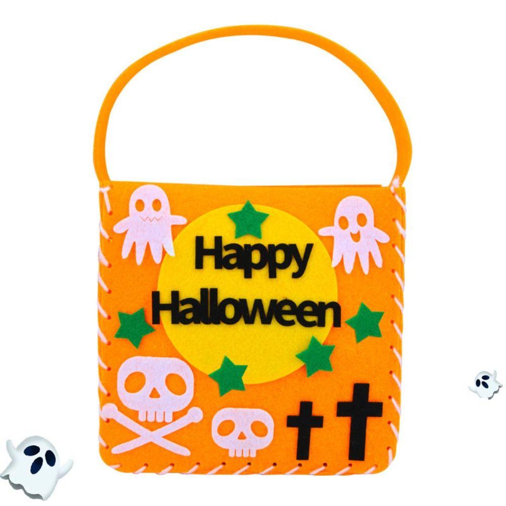 Pumpkin Bag DIY Halloween Candy Bag Trick Or Treat Pumpkin Handbag Kindergarten