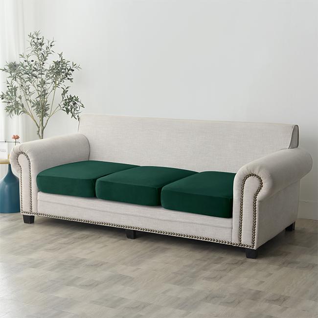 Sofa Seat Cover, Velvet, Green, Bottle Green 150-190Cm