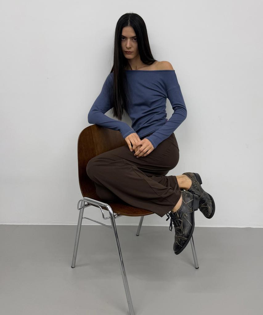 Partimento Woman Pwc Folding Waist Jersey Maxi Skirt_Dark Brown