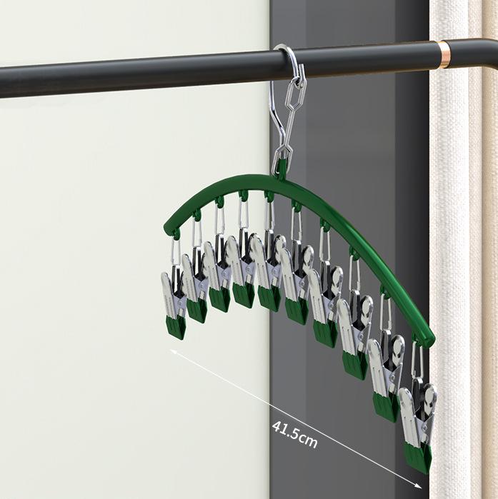 Вешалка изогнутой формы, металлические вешалки для брюк для йоги, вешалка для брюк с 10 прищепками, экономящие место подвесные вешалки, органайзер для шкафа с резиновым покрытием,
