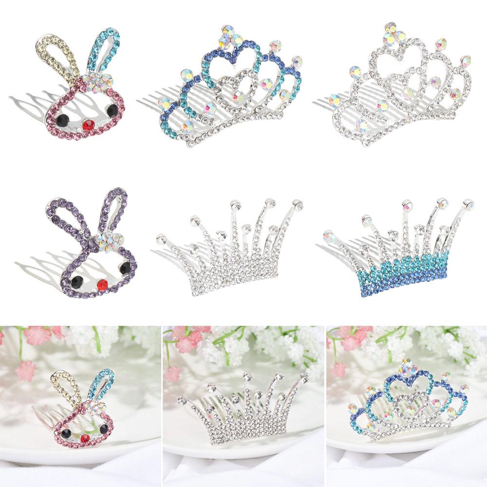 Birthday Present Crystal Party Children's Headwear Rabbit Crown Comb Hairpin