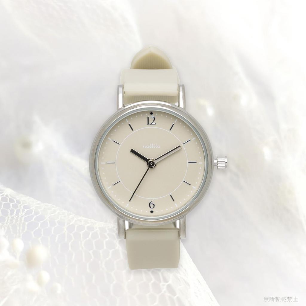 Watch Analog Silicone Belt Laminated Adi Beige [Fieldwork] Women's YM113-1