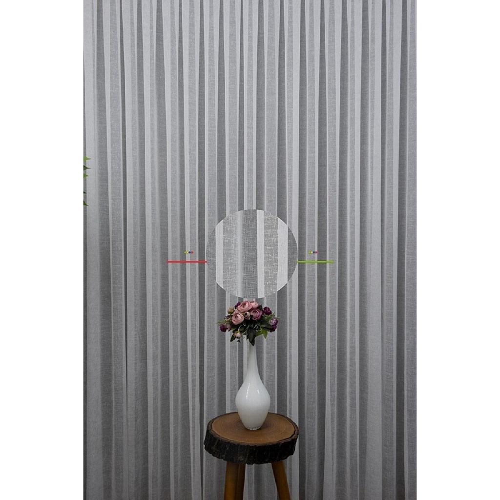 Занавес из натурального тюля Kenen | Сломанный белый | 1x3 частая стопка