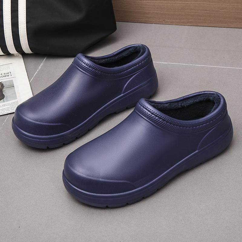 Мужская рабочая обувь для повара, нескользящие повседневные лоферы большого размера, водонепроницаемая и маслостойкая обувь на плоской подошве, обувь для ресторанов, уличные непромокаемые сапоги