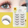 5Pairs False Eyelashes Dense Mini Fiber Cross Makeup Extensions Eye Lashes for Ladies