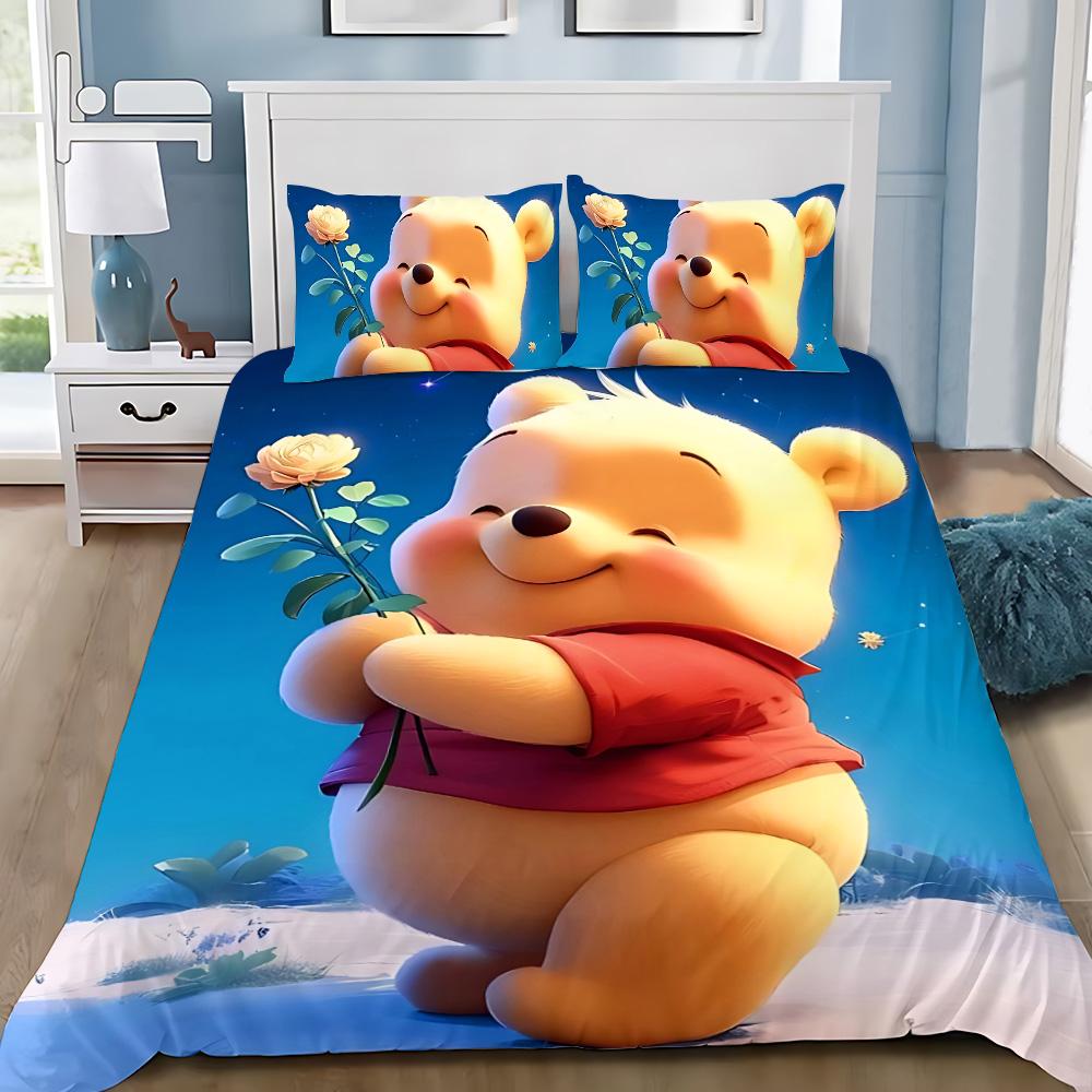Winnie the Pooh Duvet Cover Pillowcase Adult Boy Girl Bedding Set Bedroom Decoration Children Gift Single Double Large