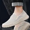 Fashion Retro Knitted Mesh Casual Shoes Lightweight Casual Shoes Breathable Slow Walking Shoes  Mens Black LoafersMale Sneakers