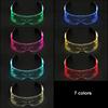 Киберпанк Футуристические светодиодные очки-забрало 7 цветов Светящиеся очки для рейв-вечеринки Свадебный клуб Мигающие световые очки Подарки 2000 года